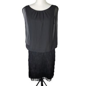 Scarlet Brand Dress Size 6 Fringe Detail Chiffon Blouson Dress New
